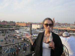 Me, being a dork at a restaurant overlooking the Jemma el Fnaa.