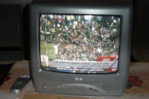 Watching the revolution unfold in Cairo on a small TV in the Dakhla Oasis.