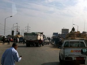 The chaos on the streets of Cairo during the revolution.