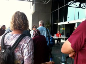The queue for the last evac flight out of Egypt.