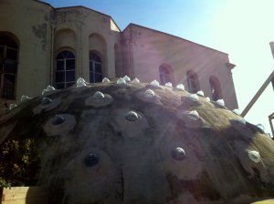 The domed roof of the Cemberlita's Hamami, taken from the rooftop cafe.
